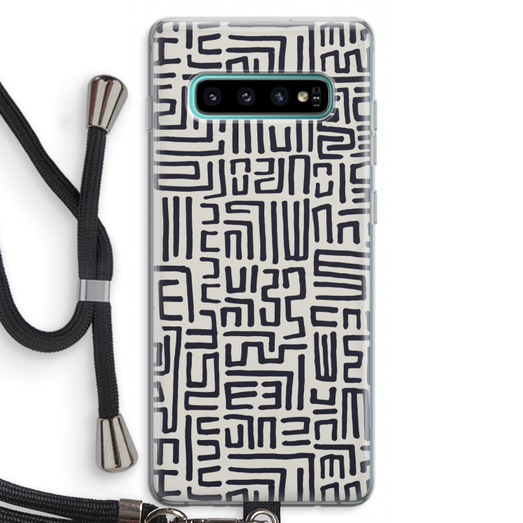 Moroccan Print: Samsung Galaxy S10 Plus Transparant Hoesje met koord