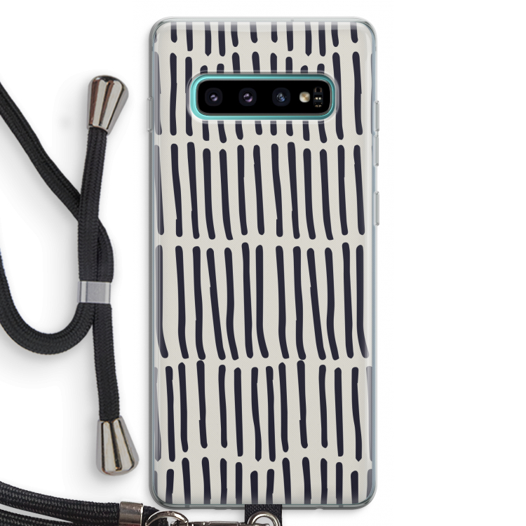 Moroccan stripes: Samsung Galaxy S10 Plus Transparant Hoesje met koord