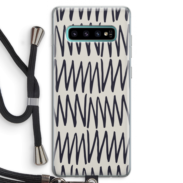 Marrakech Zigzag: Samsung Galaxy S10 Plus Transparant Hoesje met koord