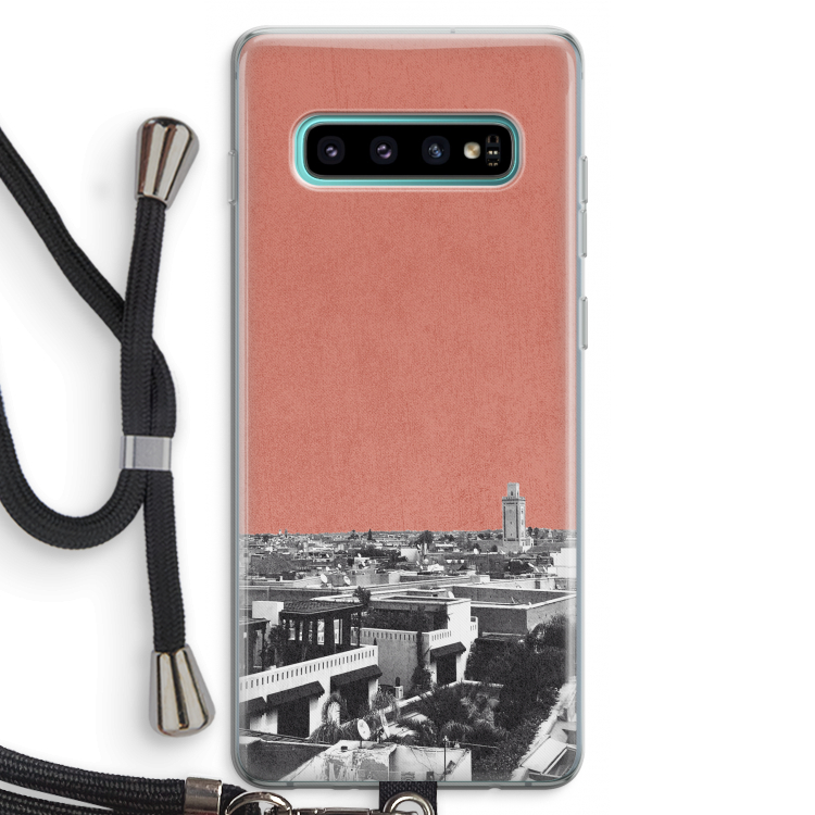 Marrakech Skyline : Samsung Galaxy S10 Plus Transparant Hoesje met koord