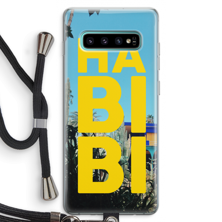 Habibi Majorelle : Samsung Galaxy S10 Plus Transparant Hoesje met koord