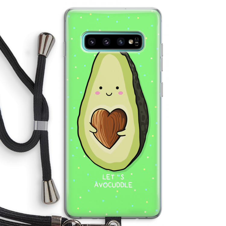 Avocuddle: Samsung Galaxy S10 Plus Transparant Hoesje met koord