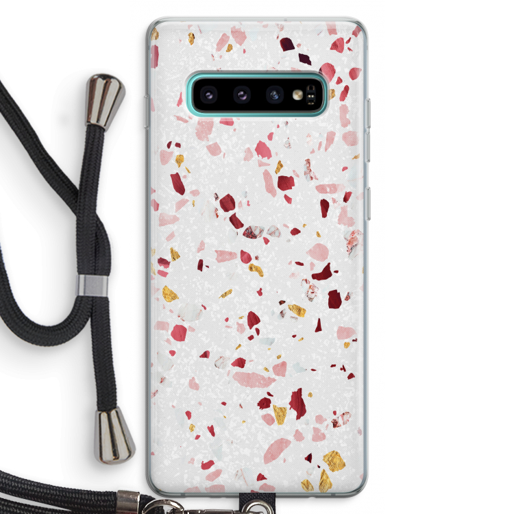 Terrazzo N°9: Samsung Galaxy S10 Plus Transparant Hoesje met koord
