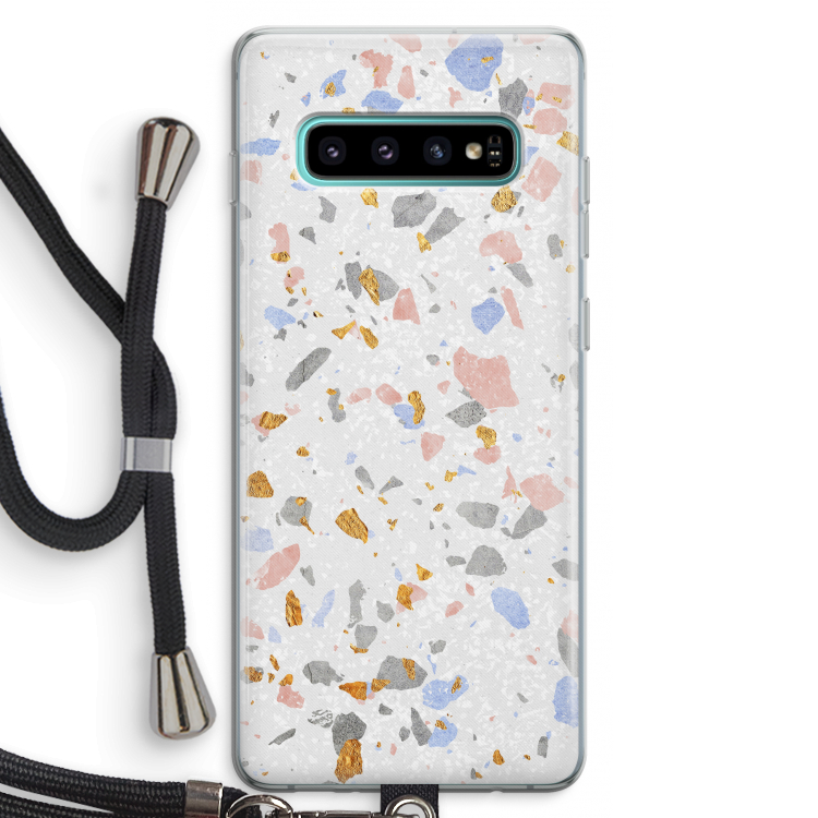 Terrazzo N°8: Samsung Galaxy S10 Plus Transparant Hoesje met koord