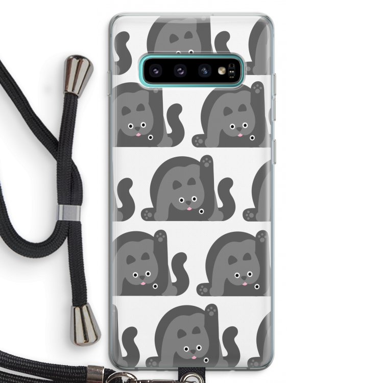 Cats: Samsung Galaxy S10 Plus Transparant Hoesje met koord