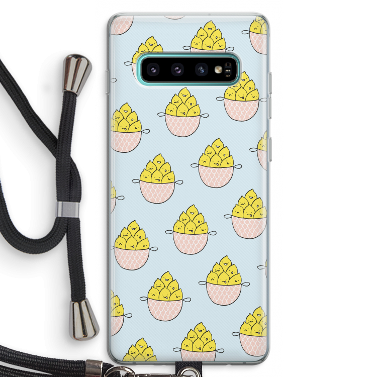 Citroenen: Samsung Galaxy S10 Plus Transparant Hoesje met koord