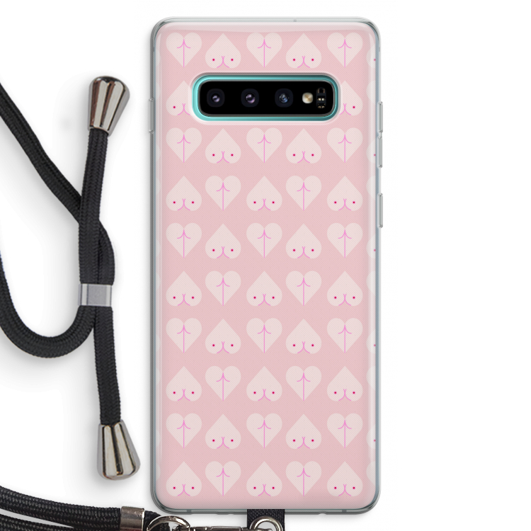 Ass 'n Titties: Samsung Galaxy S10 Plus Transparant Hoesje met koord