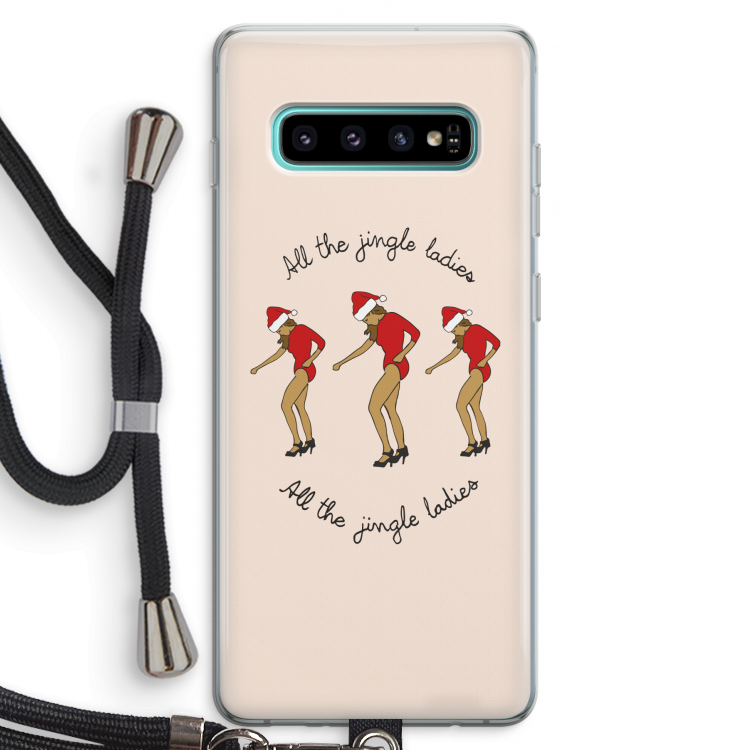 Jingle Ladies: Samsung Galaxy S10 Plus Transparant Hoesje met koord