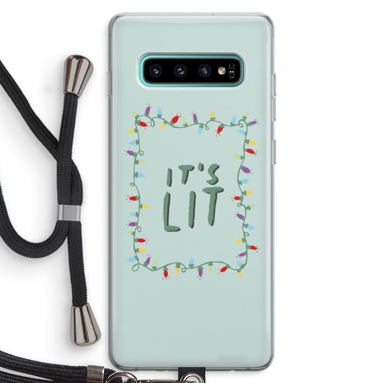 It's Lit: Samsung Galaxy S10 Plus Transparant Hoesje met koord