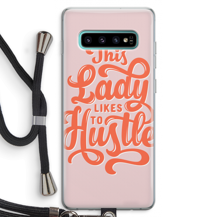 Hustle Lady: Samsung Galaxy S10 Plus Transparant Hoesje met koord