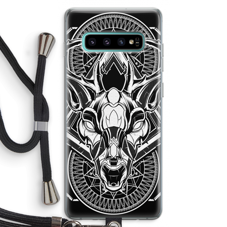 Oh Deer: Samsung Galaxy S10 Plus Transparant Hoesje met koord