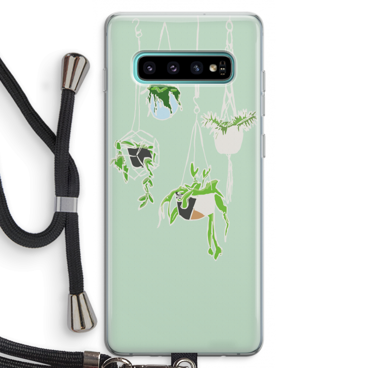 Hang In There: Samsung Galaxy S10 Plus Transparant Hoesje met koord