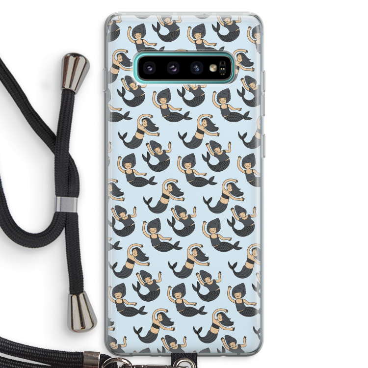 Zeemeermin: Samsung Galaxy S10 Plus Transparant Hoesje met koord