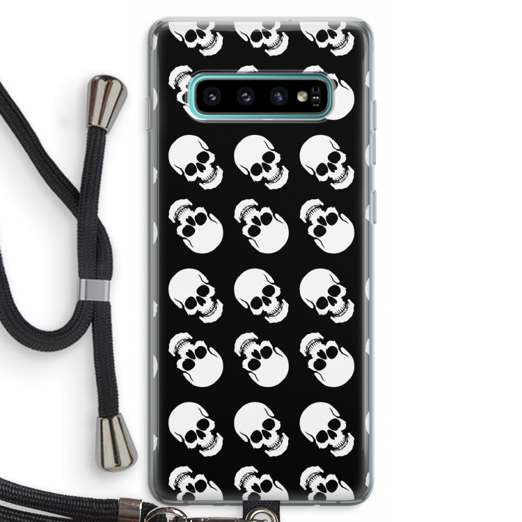 Musketon Skulls: Samsung Galaxy S10 Plus Transparant Hoesje met koord