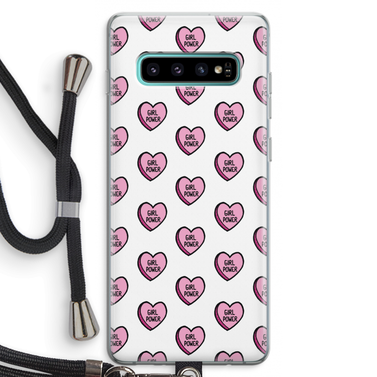 GIRL POWER: Samsung Galaxy S10 Plus Transparant Hoesje met koord