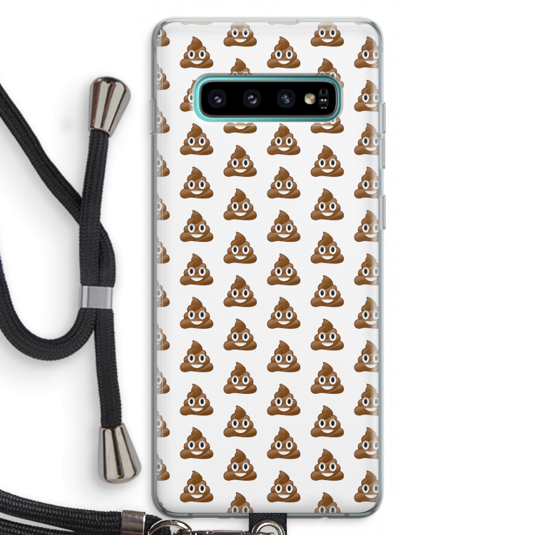Poop emoji: Samsung Galaxy S10 Plus Transparant Hoesje met koord
