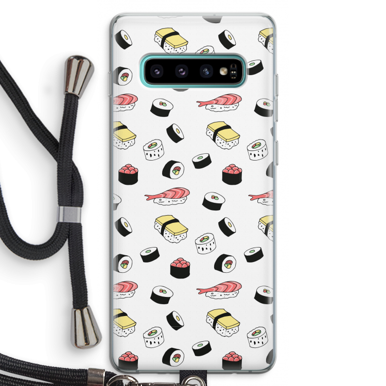 Sushi time: Samsung Galaxy S10 Plus Transparant Hoesje met koord