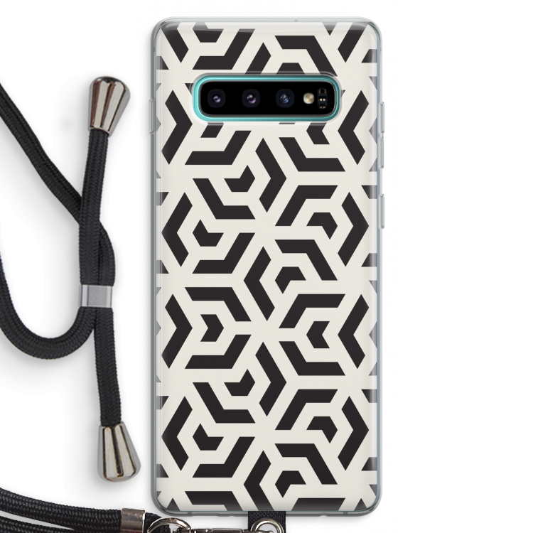 Crazy pattern: Samsung Galaxy S10 Plus Transparant Hoesje met koord