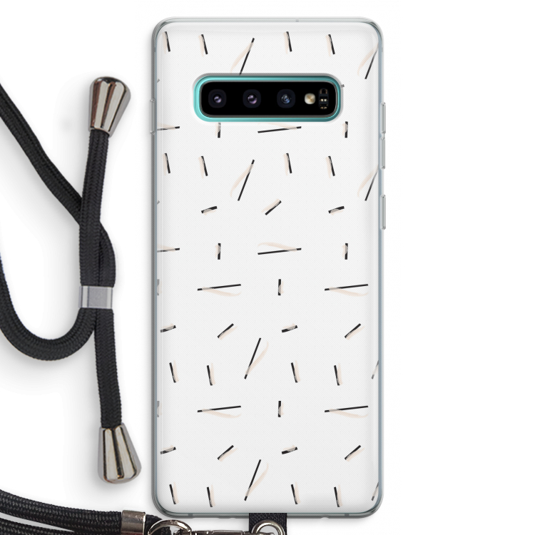 Hipster stripes: Samsung Galaxy S10 Plus Transparant Hoesje met koord