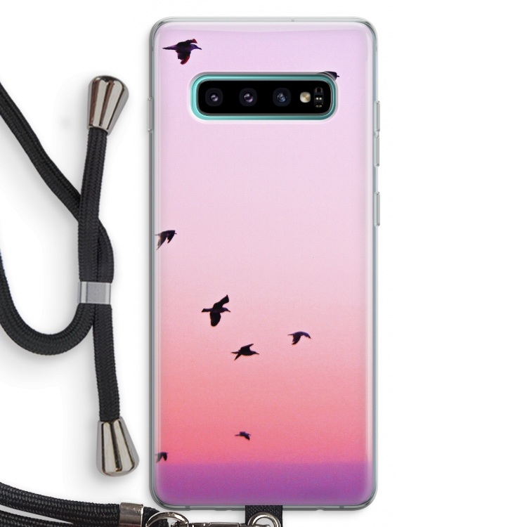 Fly away: Samsung Galaxy S10 Plus Transparant Hoesje met koord