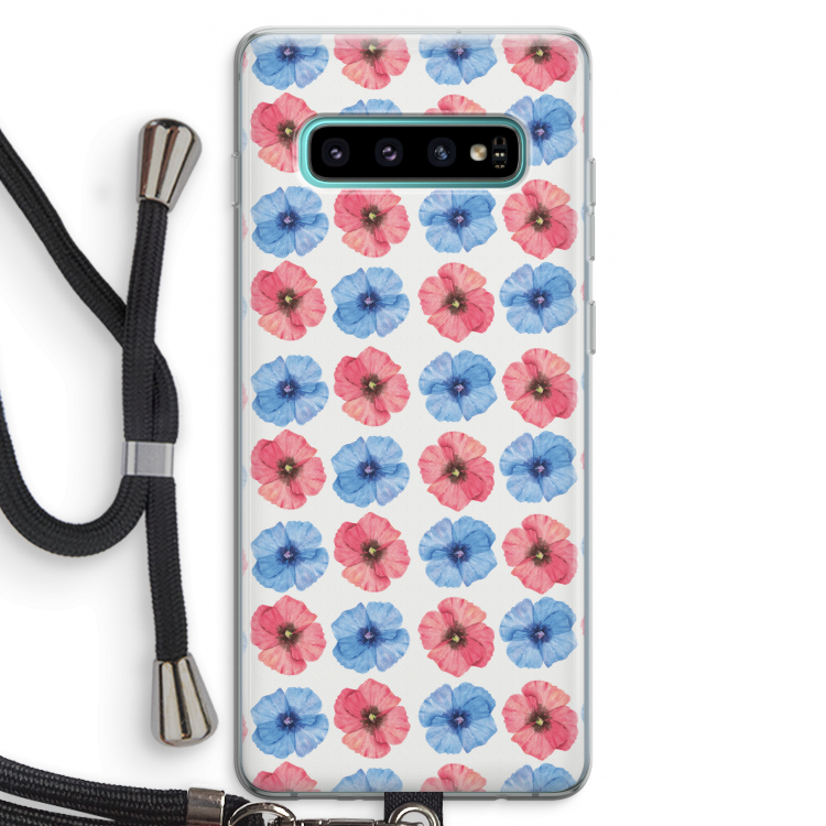 Klaproosjes: Samsung Galaxy S10 Plus Transparant Hoesje met koord