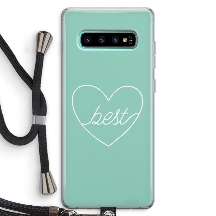 Best heart pastel: Samsung Galaxy S10 Plus Transparant Hoesje met koord