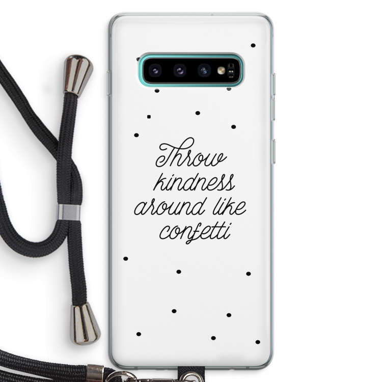 Confetti: Samsung Galaxy S10 Plus Transparant Hoesje met koord