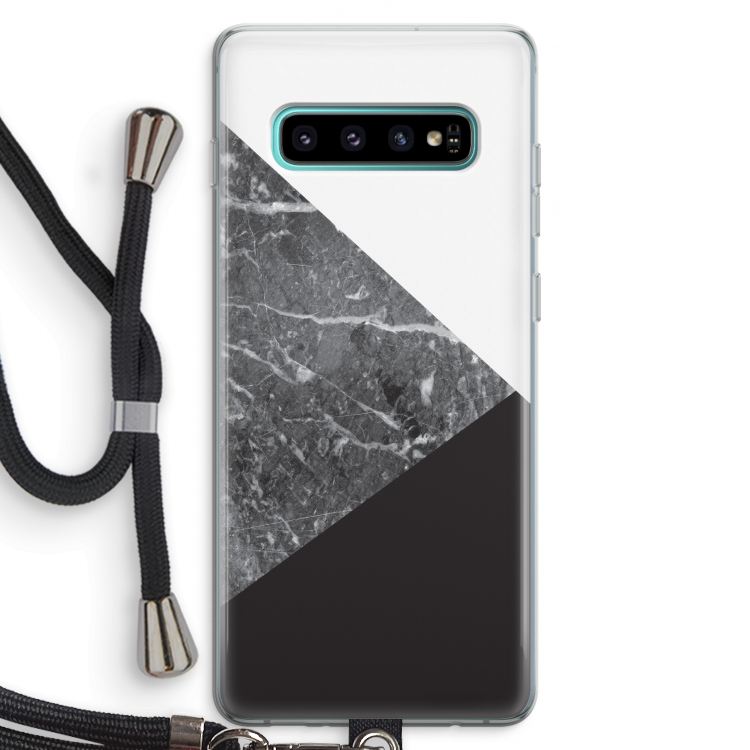 Combinatie marmer: Samsung Galaxy S10 Plus Transparant Hoesje met koord