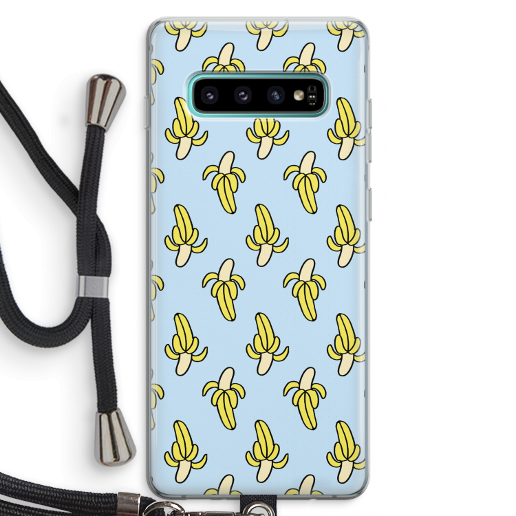 Bananas: Samsung Galaxy S10 Plus Transparant Hoesje met koord