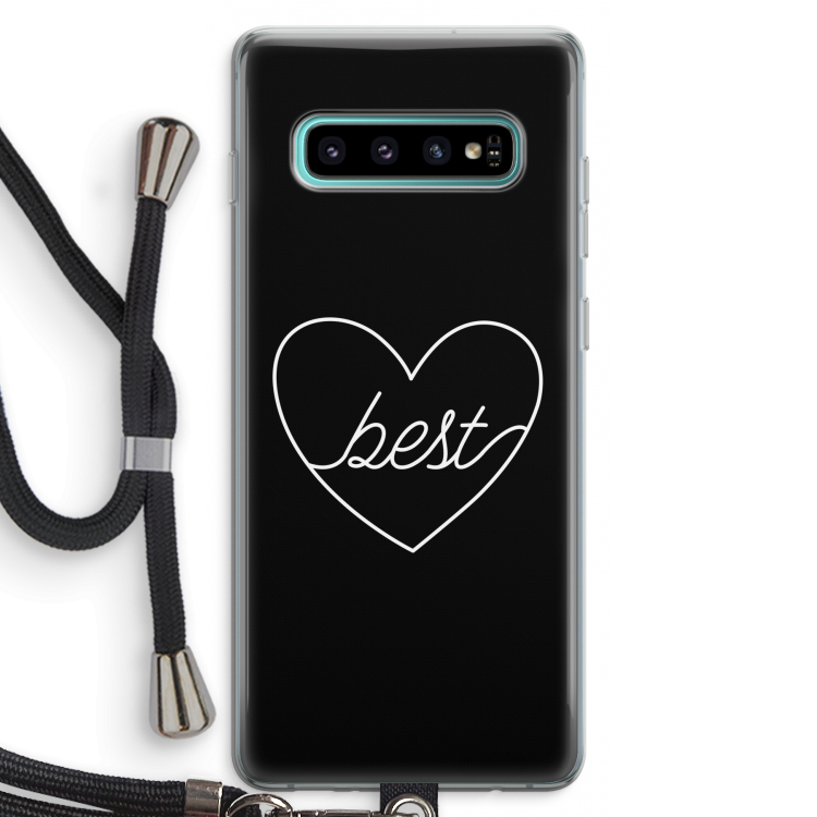Best heart black: Samsung Galaxy S10 Plus Transparant Hoesje met koord