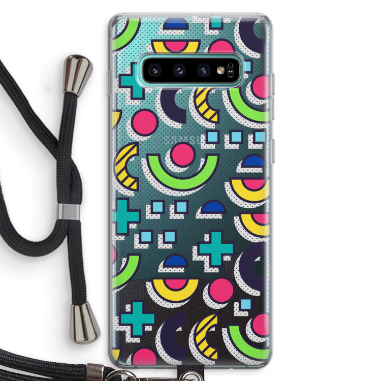 8-bit N°6: Samsung Galaxy S10 Plus Transparant Hoesje met koord