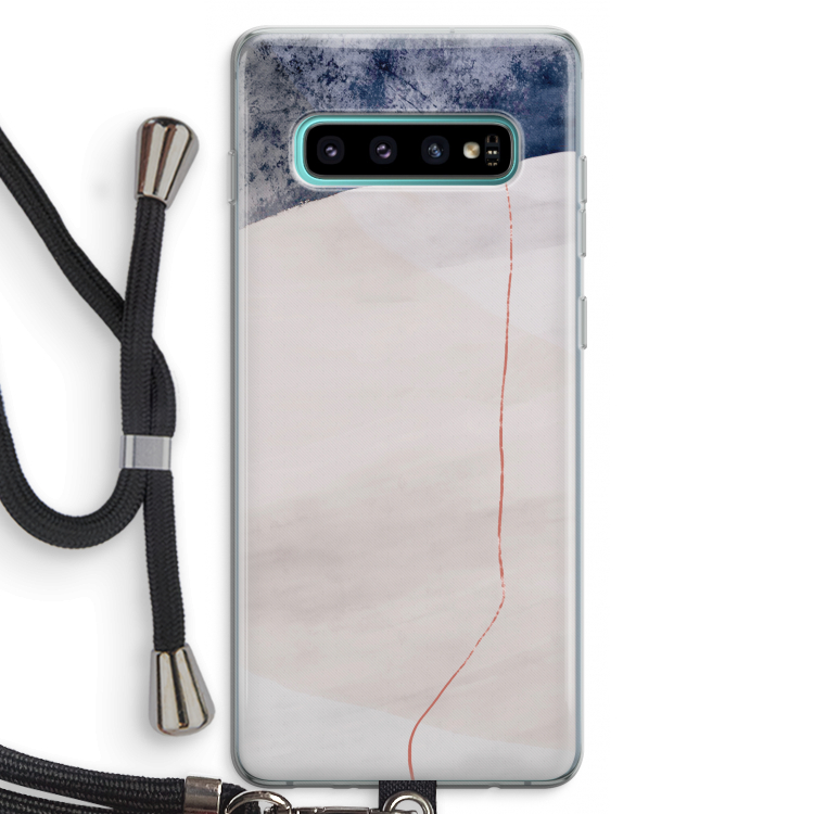 Stone White: Samsung Galaxy S10 Plus Transparant Hoesje met koord