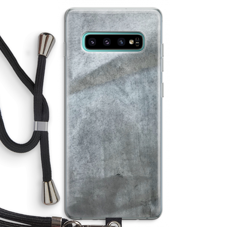 Grey Stone: Samsung Galaxy S10 Plus Transparant Hoesje met koord