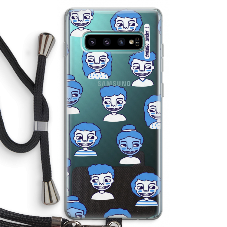Gezichtjes: Samsung Galaxy S10 Plus Transparant Hoesje met koord