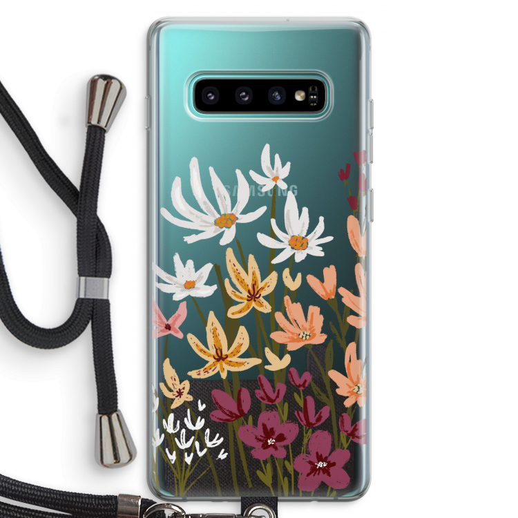 Painted wildflowers: Samsung Galaxy S10 Plus Transparant Hoesje met koord