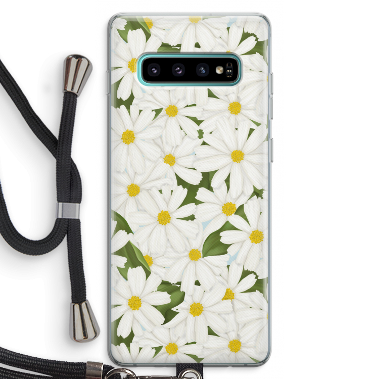 Summer Daisies: Samsung Galaxy S10 Plus Transparant Hoesje met koord