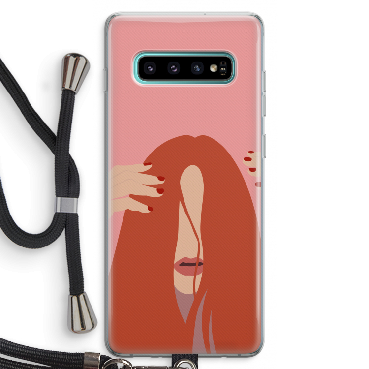 Woke up like this: Samsung Galaxy S10 Plus Transparant Hoesje met koord