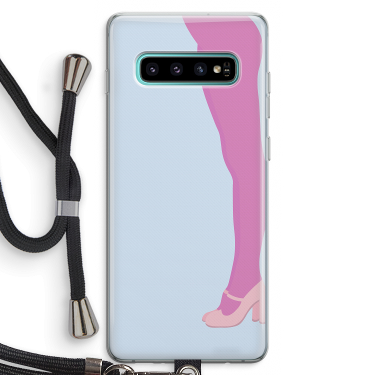 Pink panty: Samsung Galaxy S10 Plus Transparant Hoesje met koord