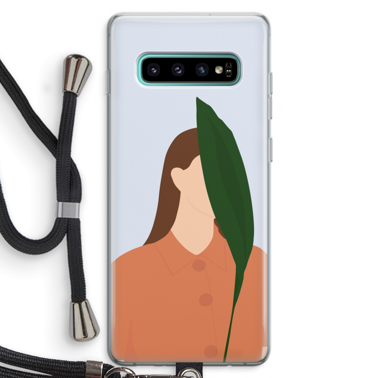 Leaf: Samsung Galaxy S10 Plus Transparant Hoesje met koord