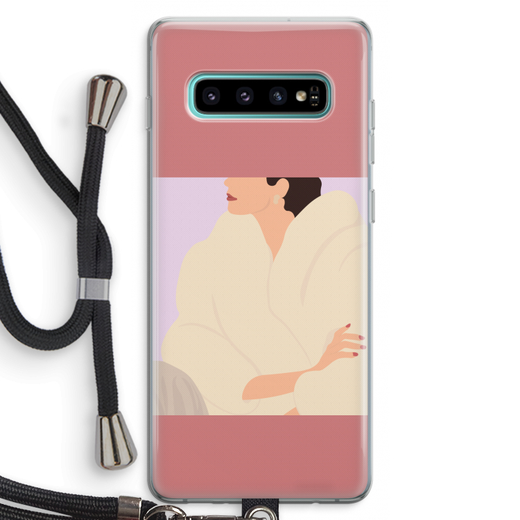 Cosy: Samsung Galaxy S10 Plus Transparant Hoesje met koord