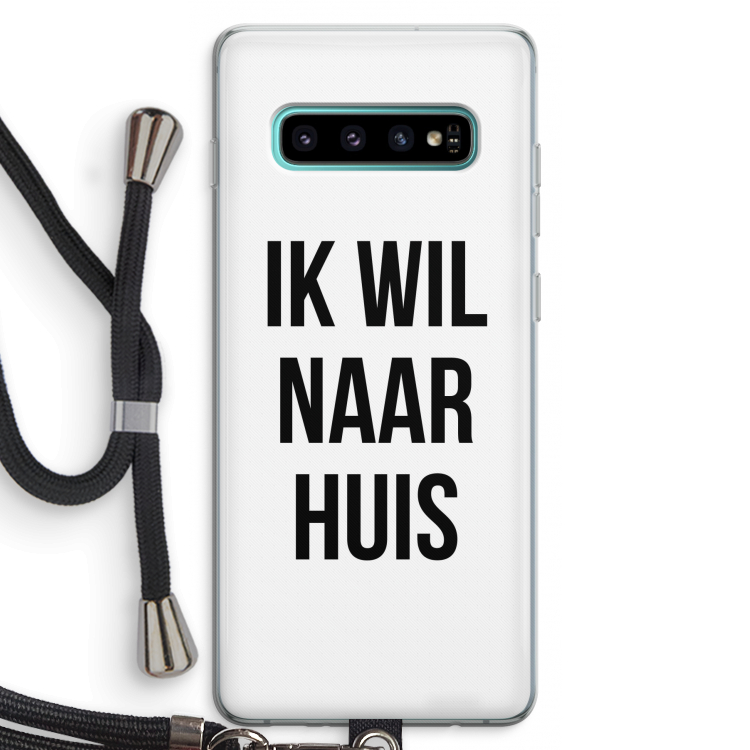 Ik wil naar huis: Samsung Galaxy S10 Plus Transparant Hoesje met koord