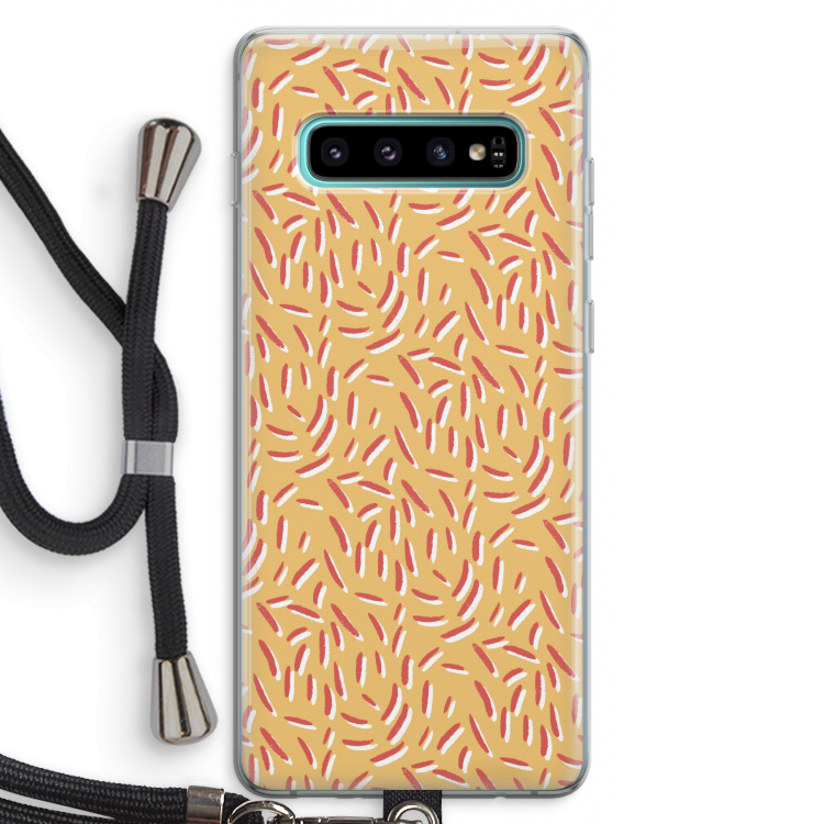 Camouflage: Samsung Galaxy S10 Plus Transparant Hoesje met koord