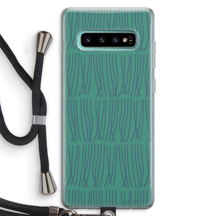 Swirls: Samsung Galaxy S10 Plus Transparant Hoesje met koord