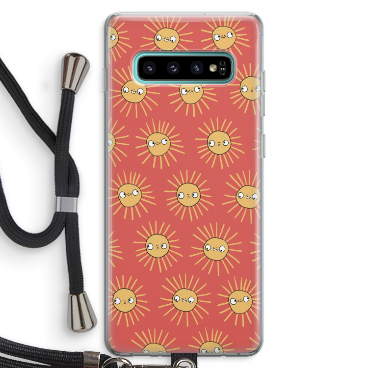 Zon: Samsung Galaxy S10 Plus Transparant Hoesje met koord