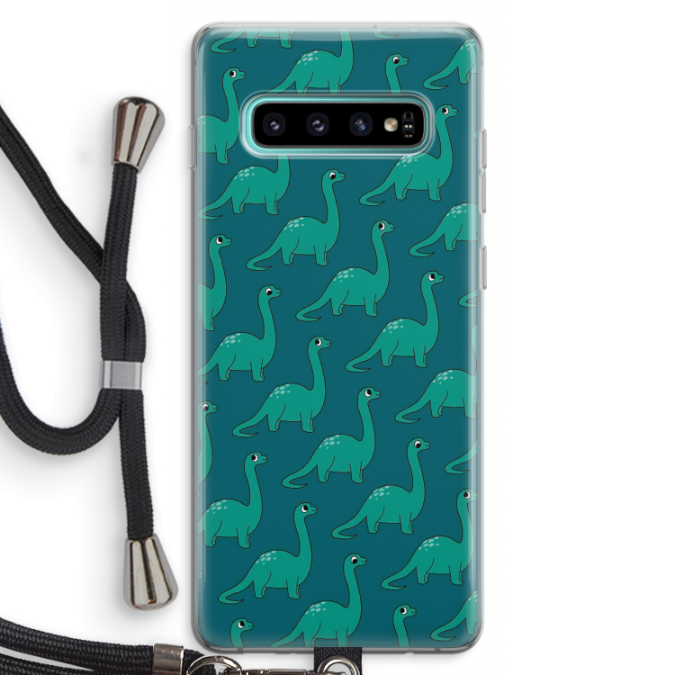 Diplodocus: Samsung Galaxy S10 Plus Transparant Hoesje met koord