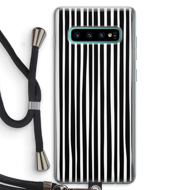 Stripes: Samsung Galaxy S10 Plus Transparant Hoesje met koord