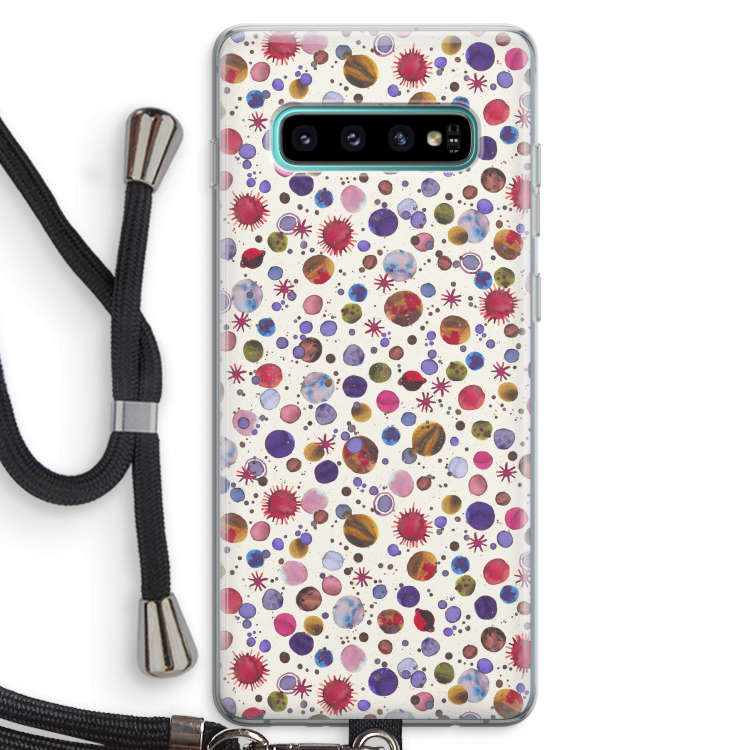 Planets Space: Samsung Galaxy S10 Plus Transparant Hoesje met koord