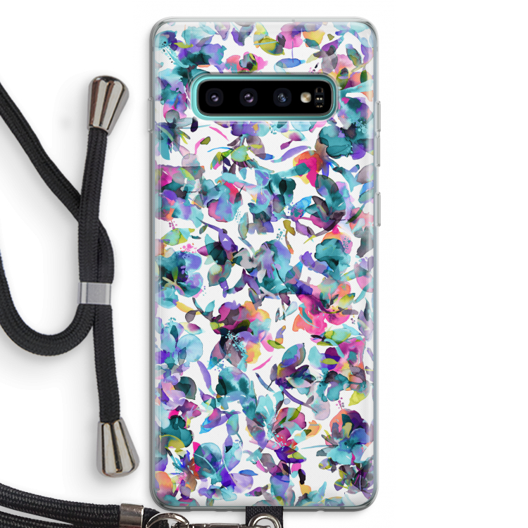 Hibiscus Flowers: Samsung Galaxy S10 Plus Transparant Hoesje met koord