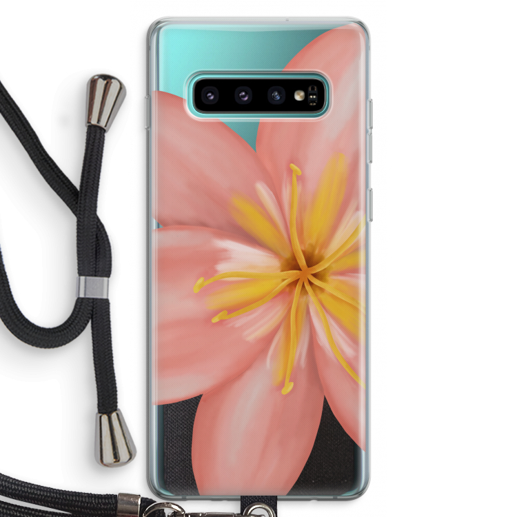 Pink Ellila Flower: Samsung Galaxy S10 Plus Transparant Hoesje met koord