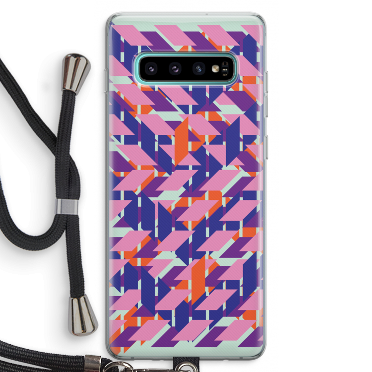 Skew Blush 3: Samsung Galaxy S10 Plus Transparant Hoesje met koord